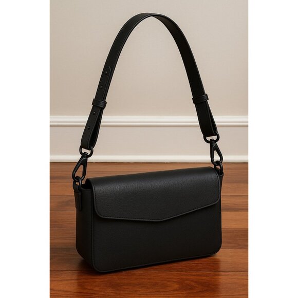 Black Leather Adjustable Bag Strap40"Wide Shoulder Replacement Strap Metal Clasp - Picture 9 of 10